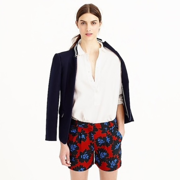 J. Crew Pants - J Crew Size 2 Firework Floral Shorts #B788 Red